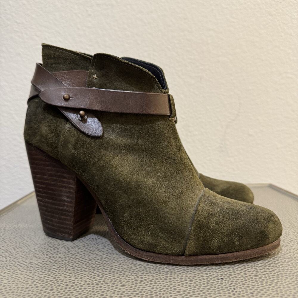 Rag & Bone Ankle Boots Womens Shoes size EU40 Harrow Green Suede Leather Booties
